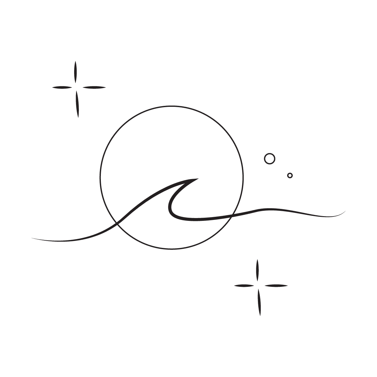 dreamy minimal line art ocean wave for serene branding
