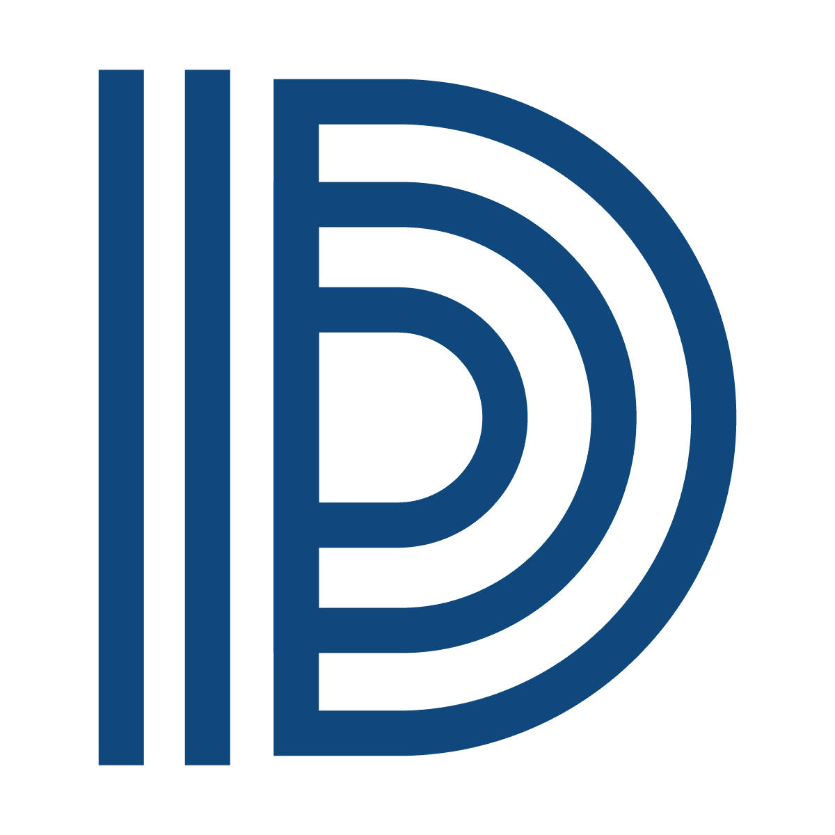 minimalist corporate identity blue bar letter d logo for company branding and marketing needs