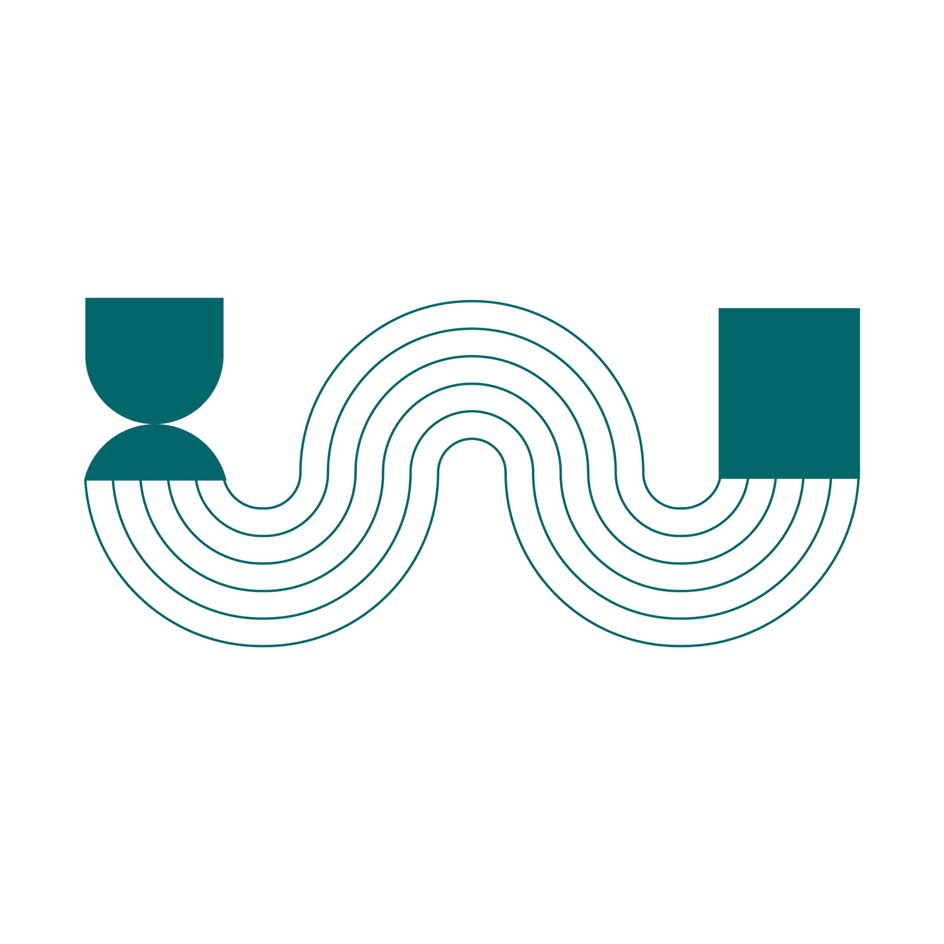 abstract wavy line art pattern with geometric shapes in teal