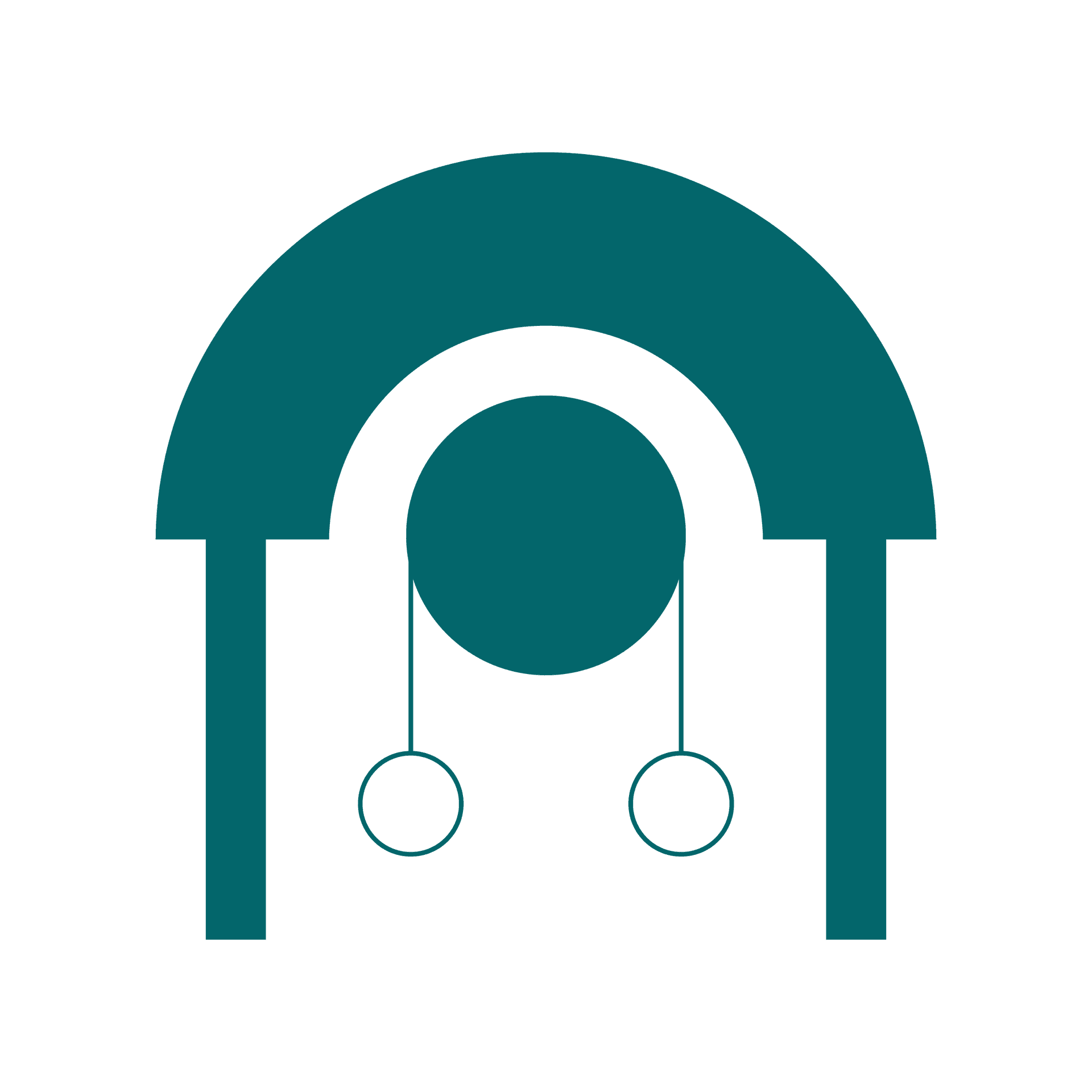 minimalist abstract illustration of a balanced pendulum with geometric shapes