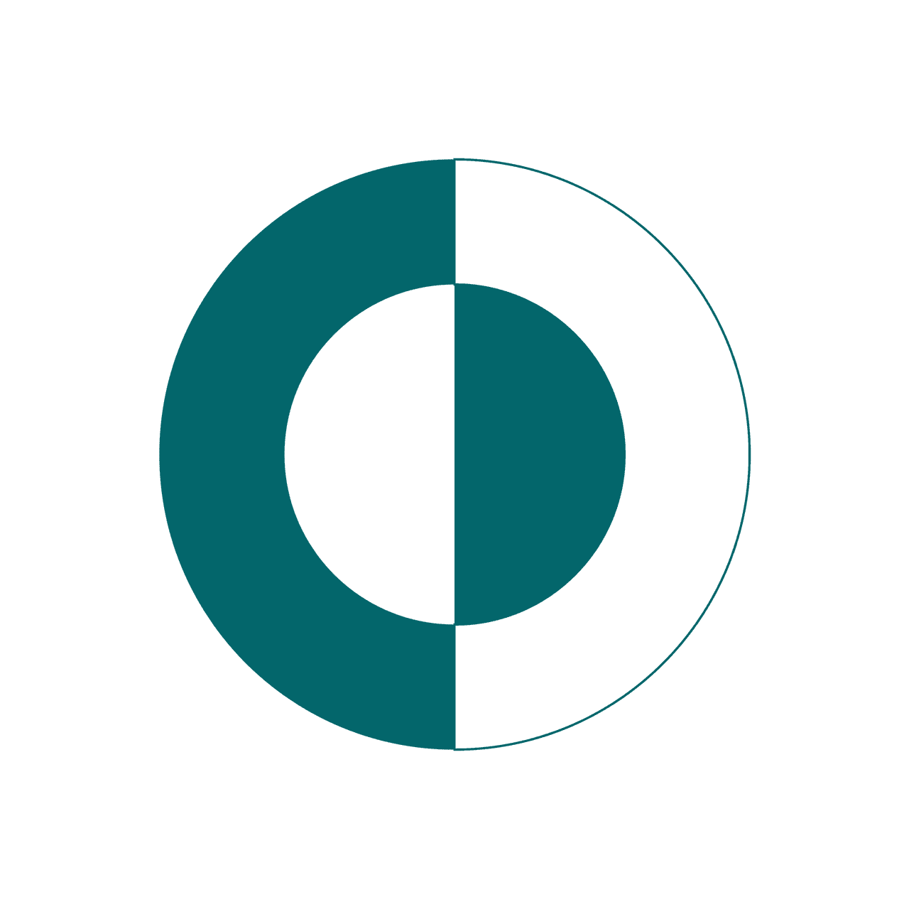 minimalist abstract illustration of concentric circles with colored segments