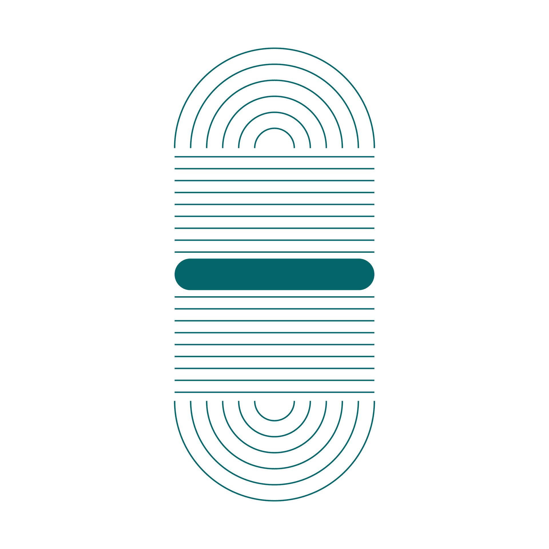 teal abstract geometric illustration with rounded shapes and parallel lines