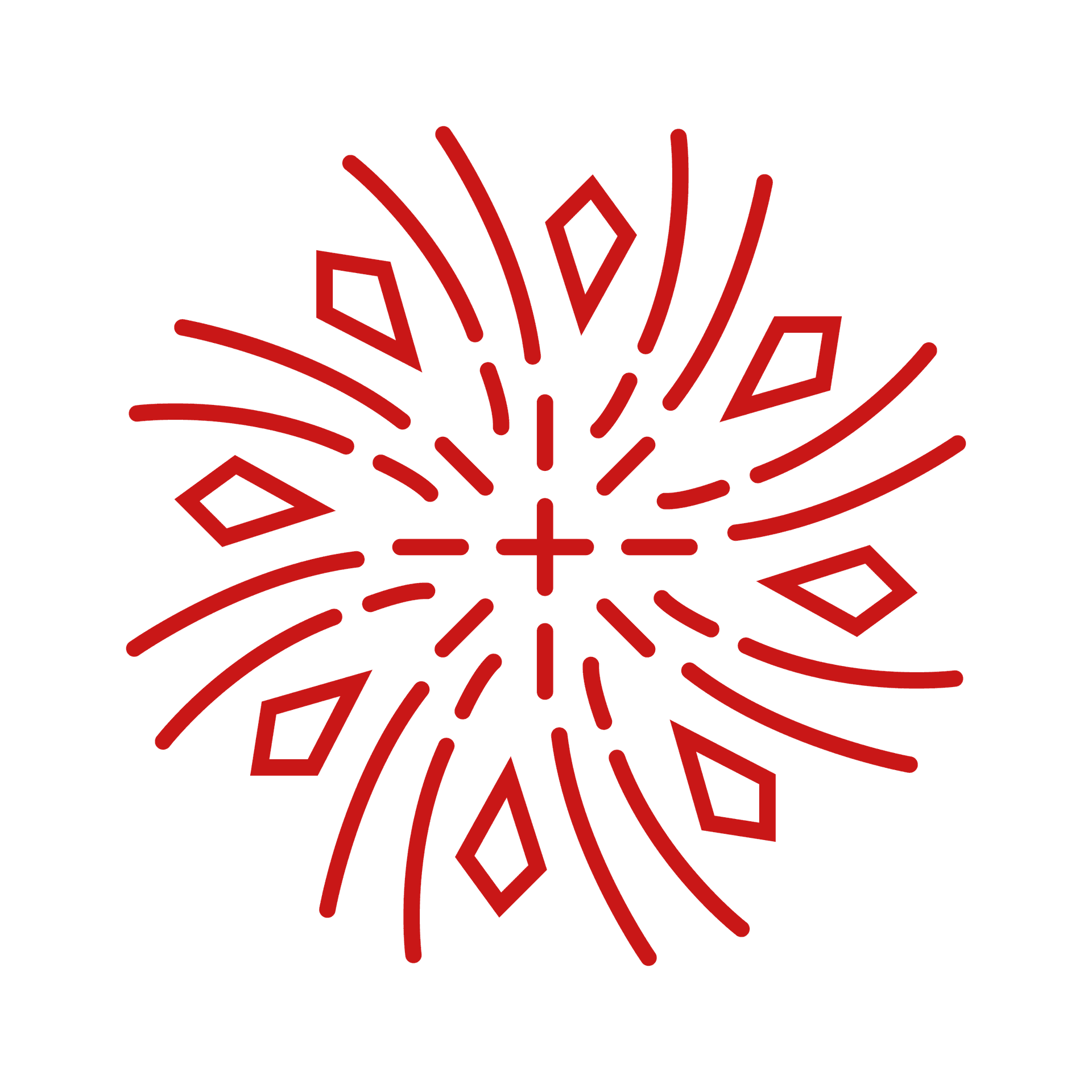 energetic minimal geometric firework icon for celebration branding