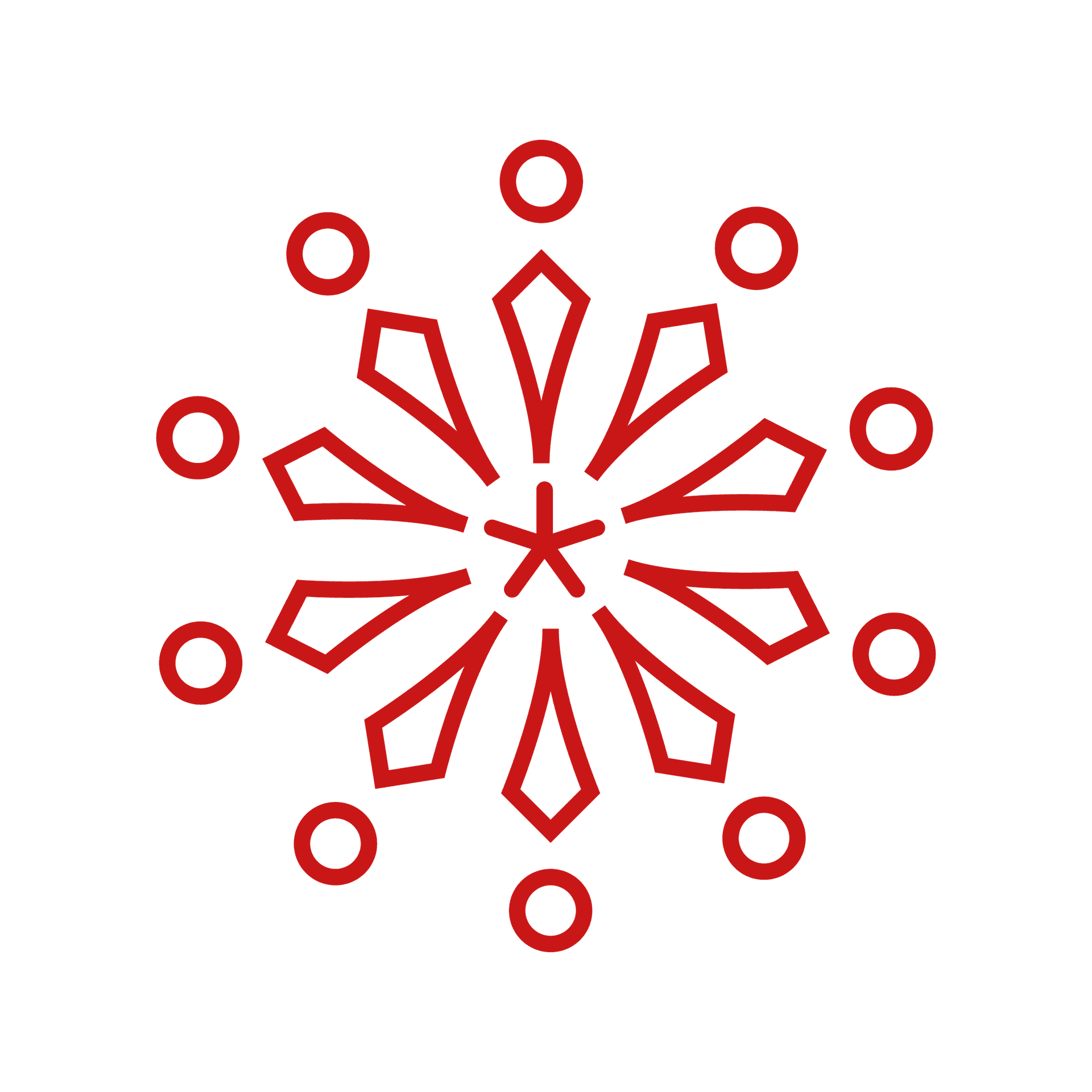 vibrant geometric red starburst icon for festive celebration designs