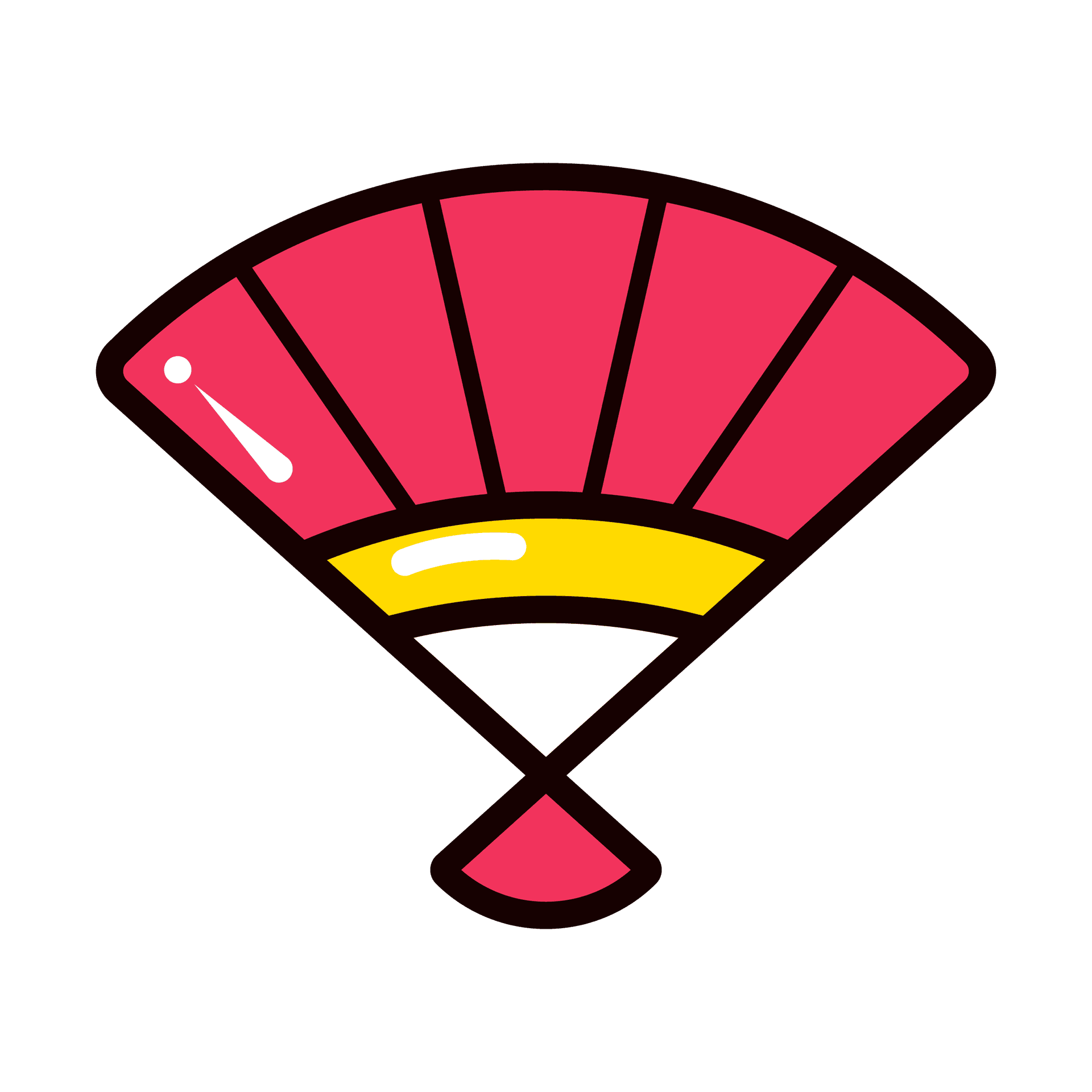 vintage fan icon in bold colors