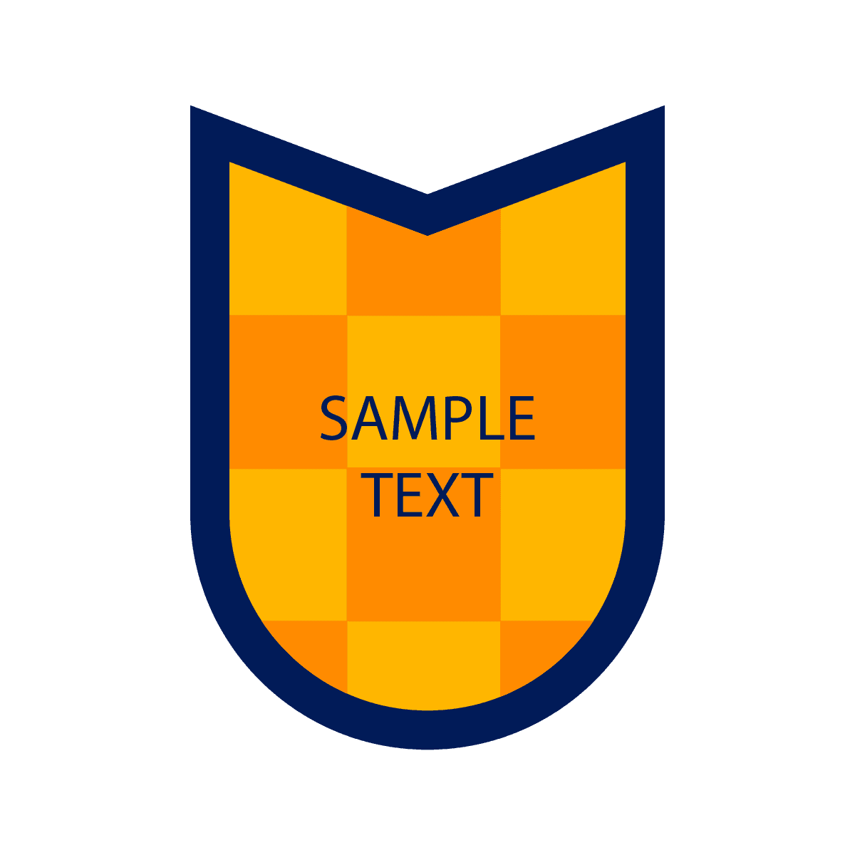 bold geometric checkered shield emblem for branding