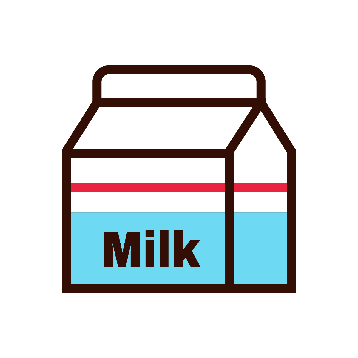 cheerful minimal milk carton icon for fresh food branding