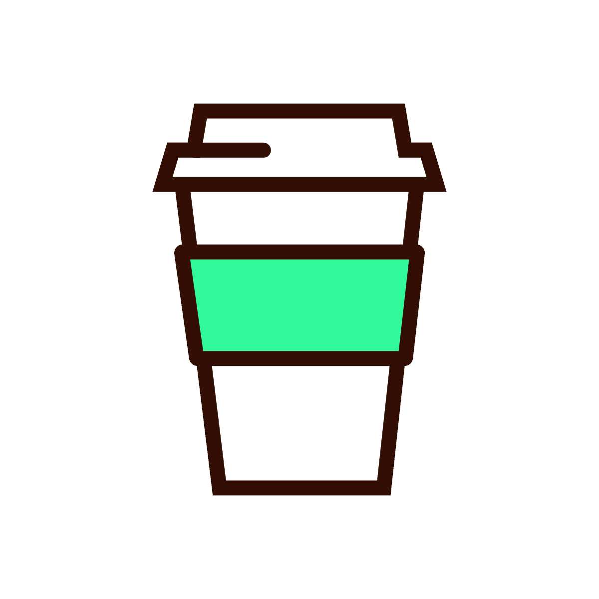 minimal line art coffee cup icon for modern branding