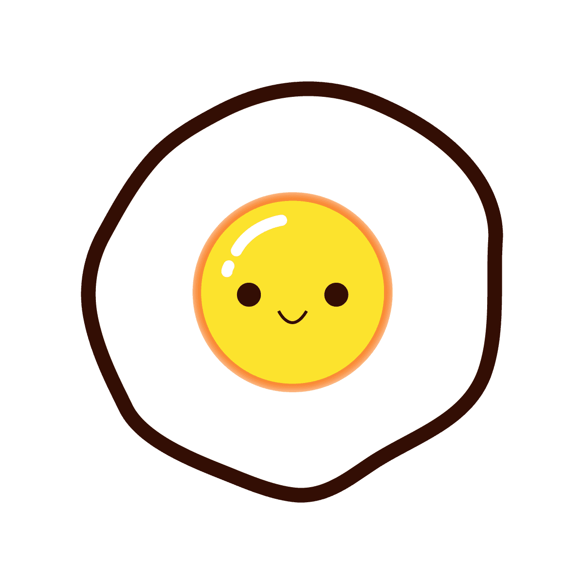 cheerful cute minimal fried egg icon for breakfast branding