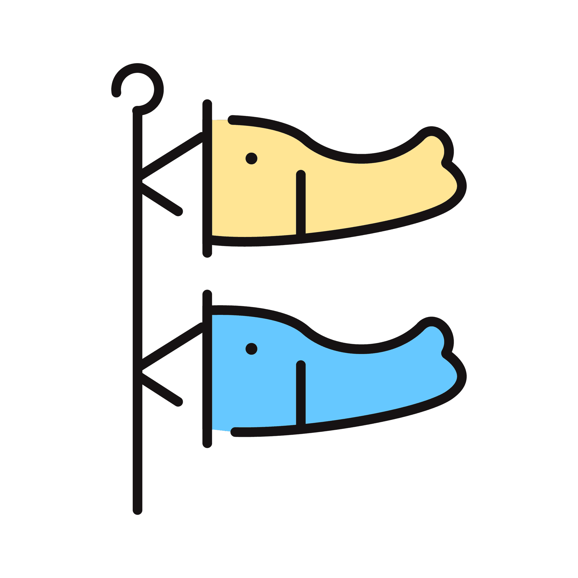 cute koinobori carp streamers icon illustration