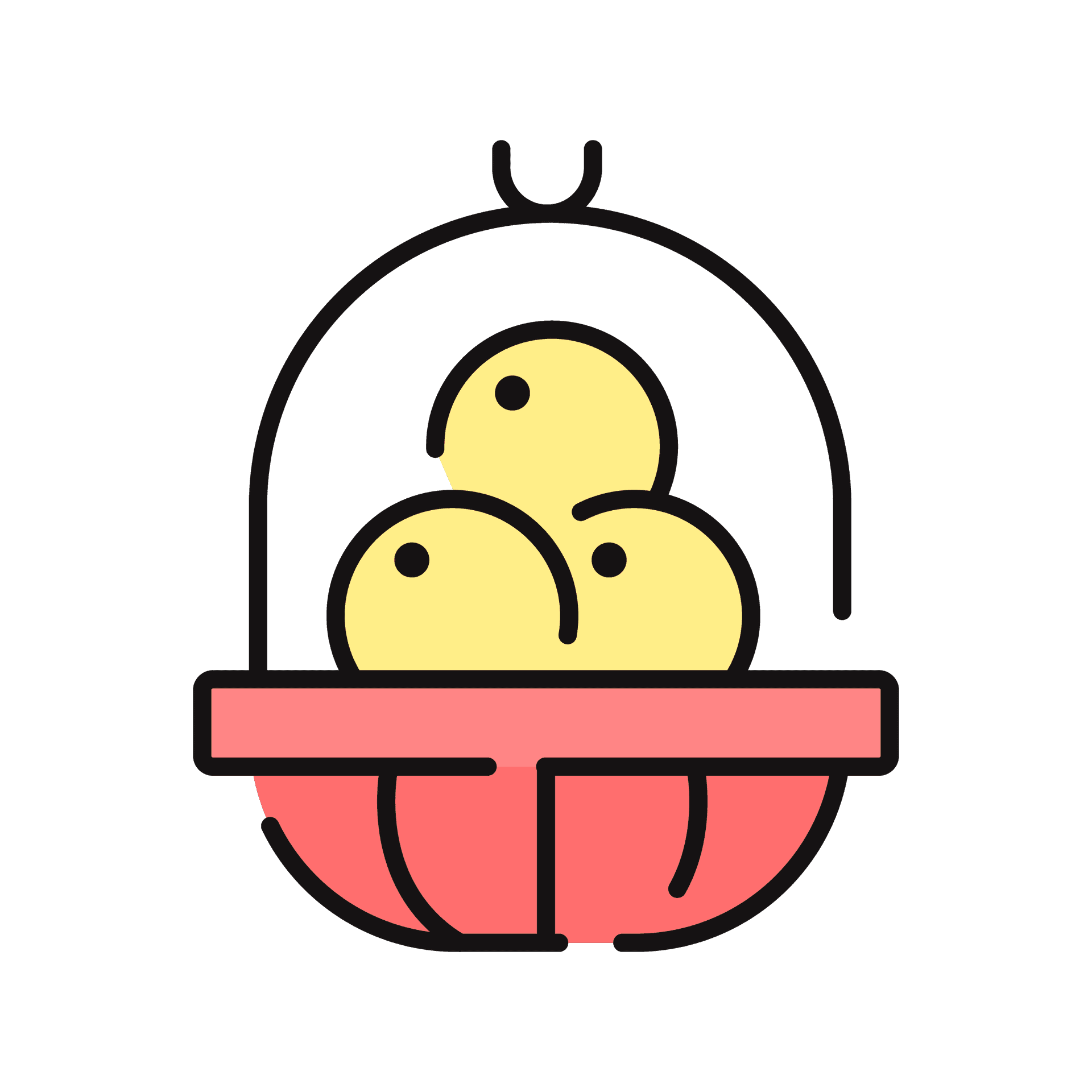 playful oranges basket icon in food theme