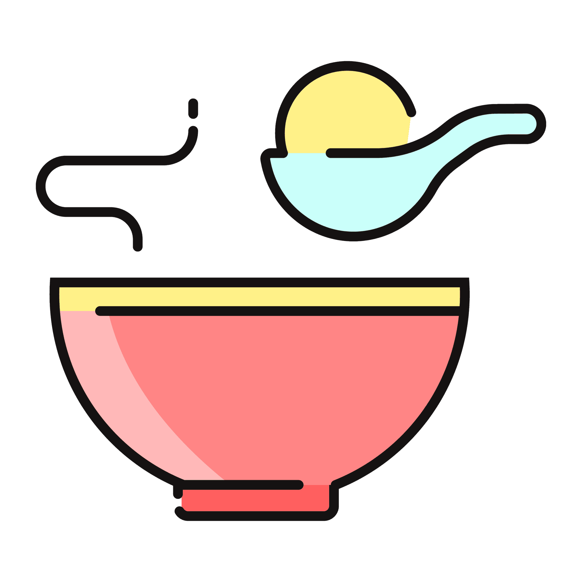 minimalist bowl of soup icon for food theme