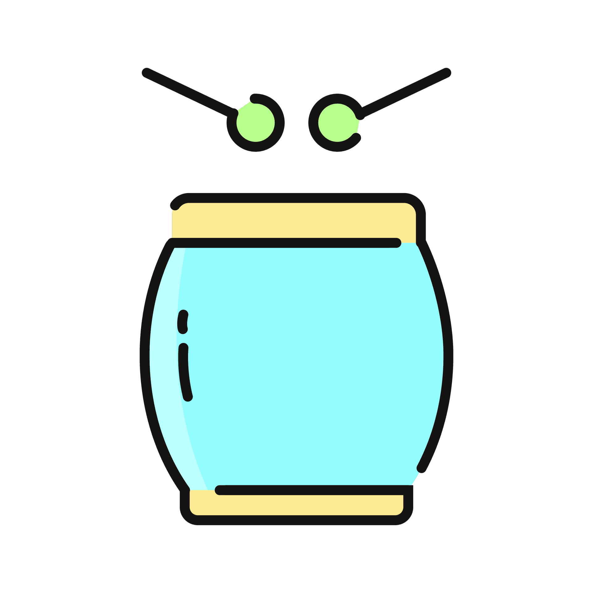 playful drum icon with drumsticks vector illustration