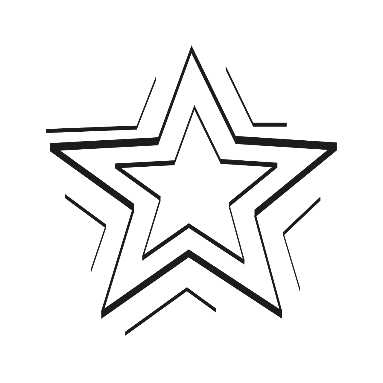 simple line art star element for website icons and graphic accents