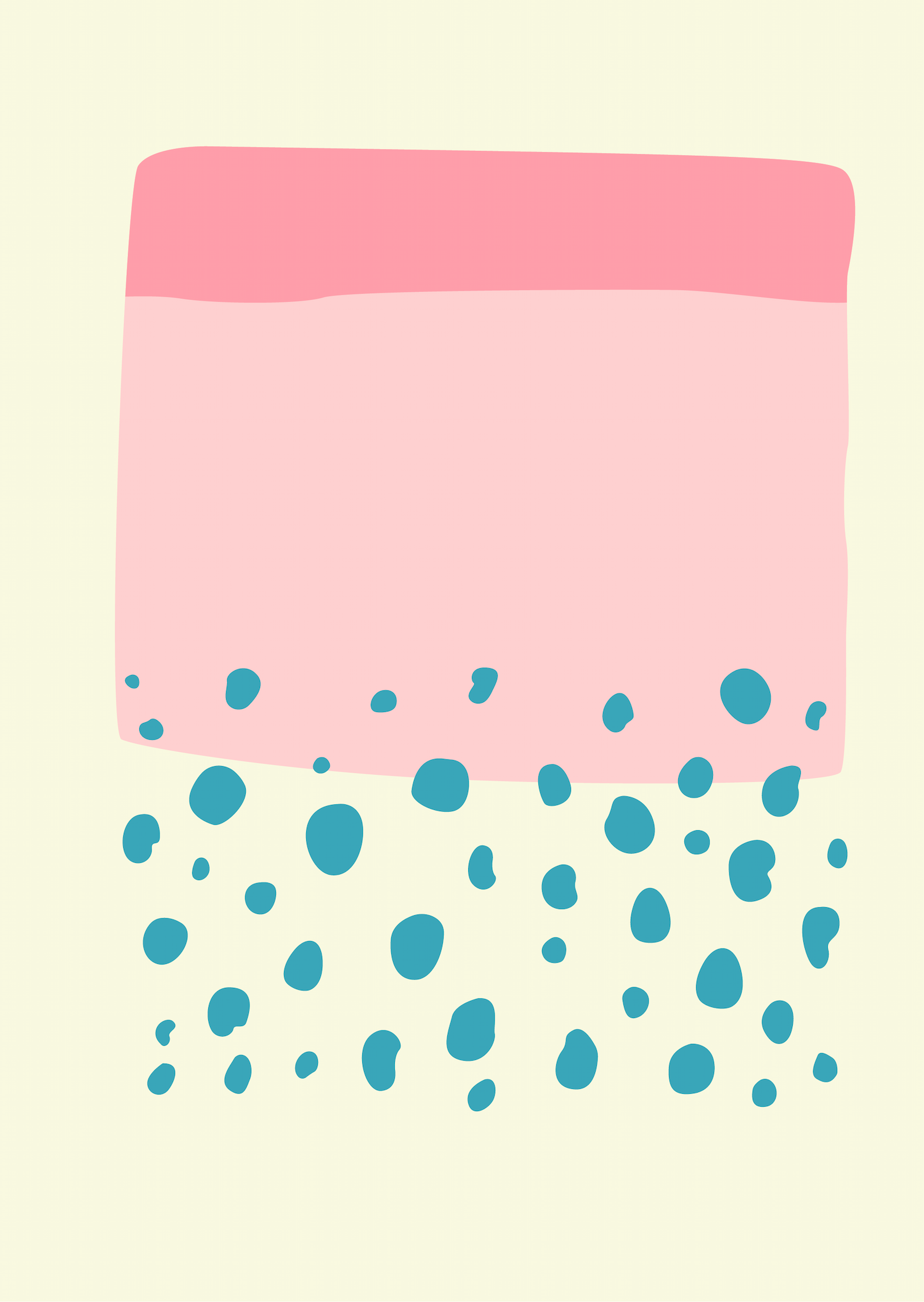 playful pastel rectangle with scattered teal dots for cheerful backgrounds and modern branding