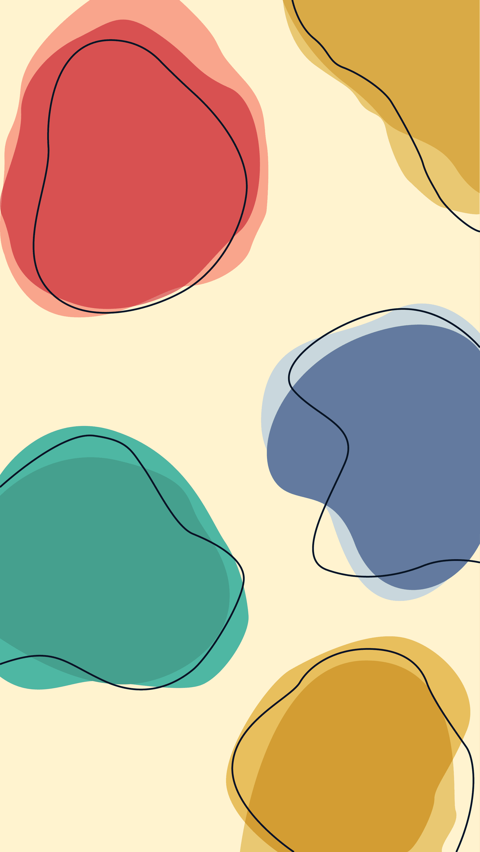 colorful abstract background with organic shapes and hand-drawn outlines for modern digital designs