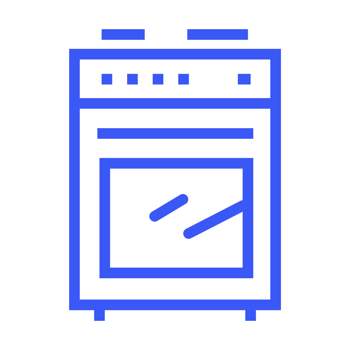 simple outline oven icon for baking and cooking applications in minimalist line art style for ui