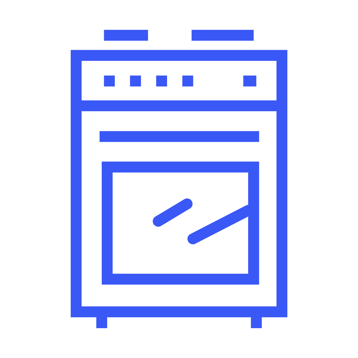 simple outline oven icon for baking and cooking applications in minimalist line art style for ui