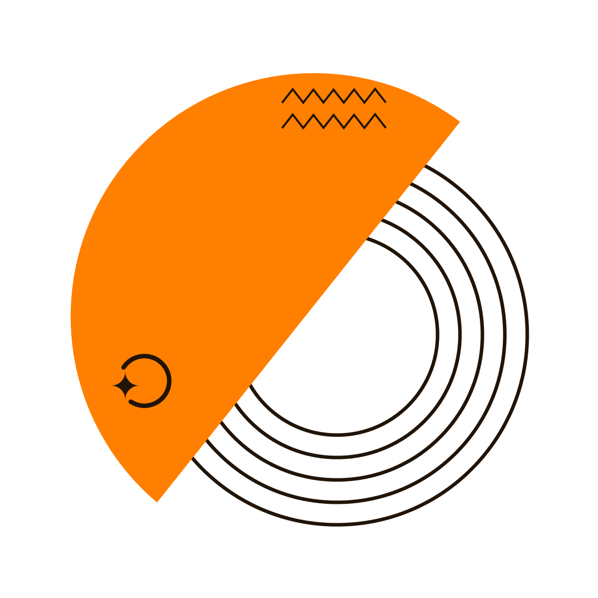 geometric design element abstract orange logo vector