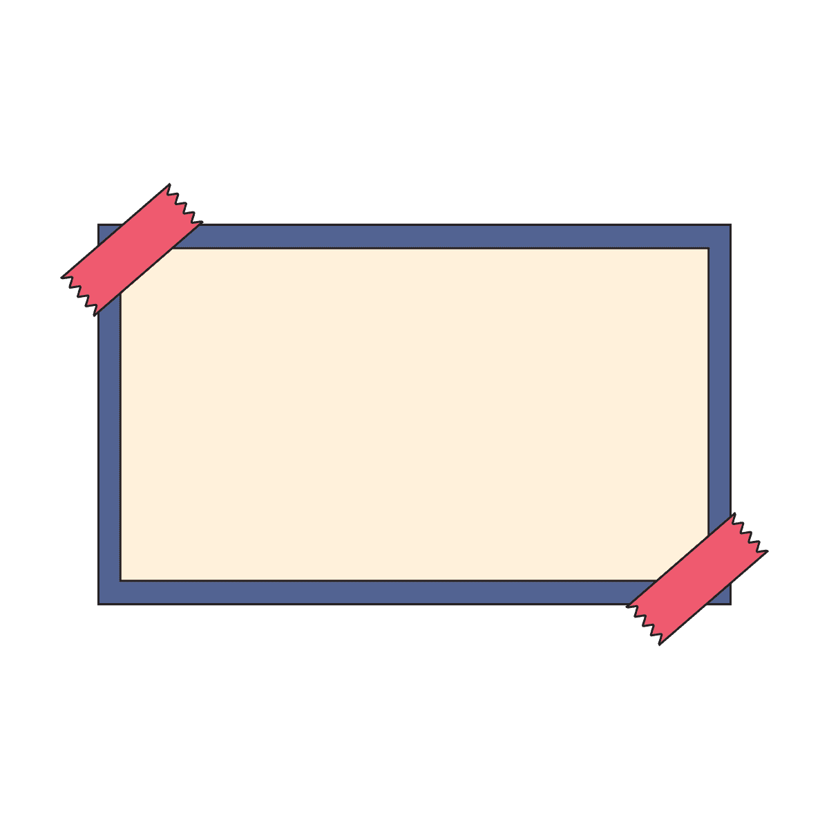 charming rectangle frame with washi tape sticker element