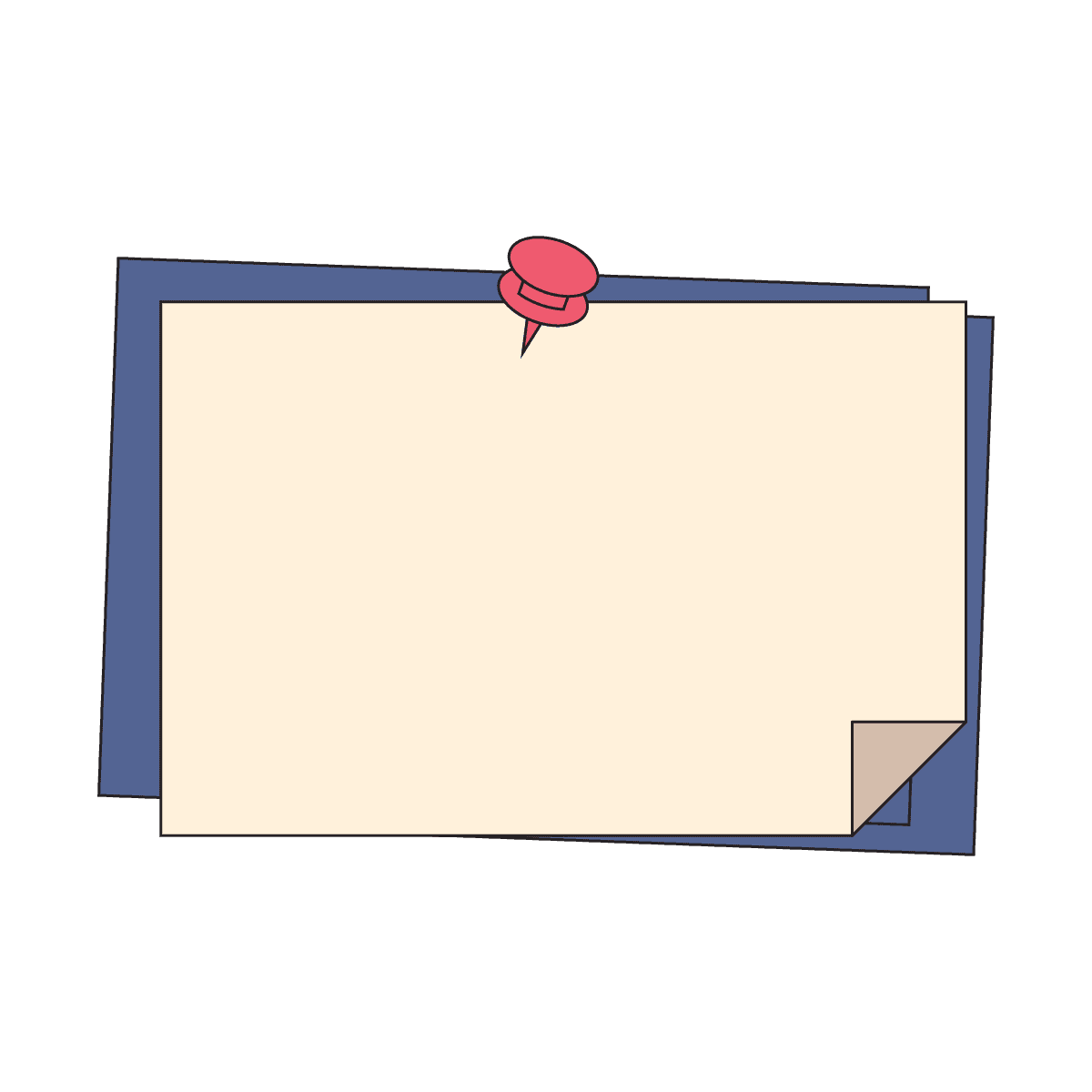 minimalist reminder note with pushpin vector