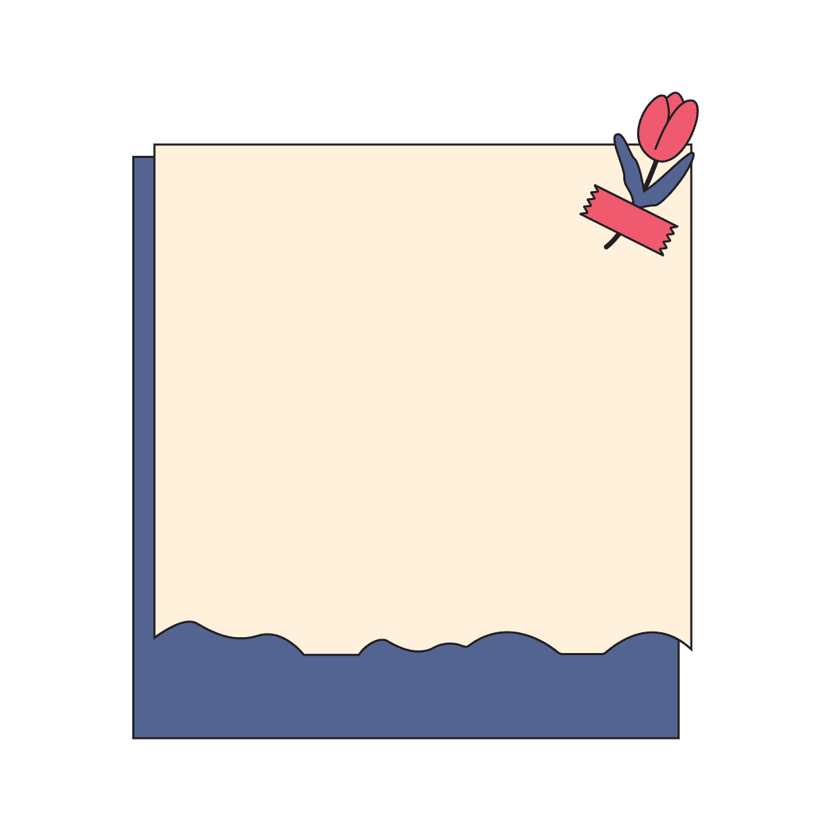 cute tulip memo note stationery design