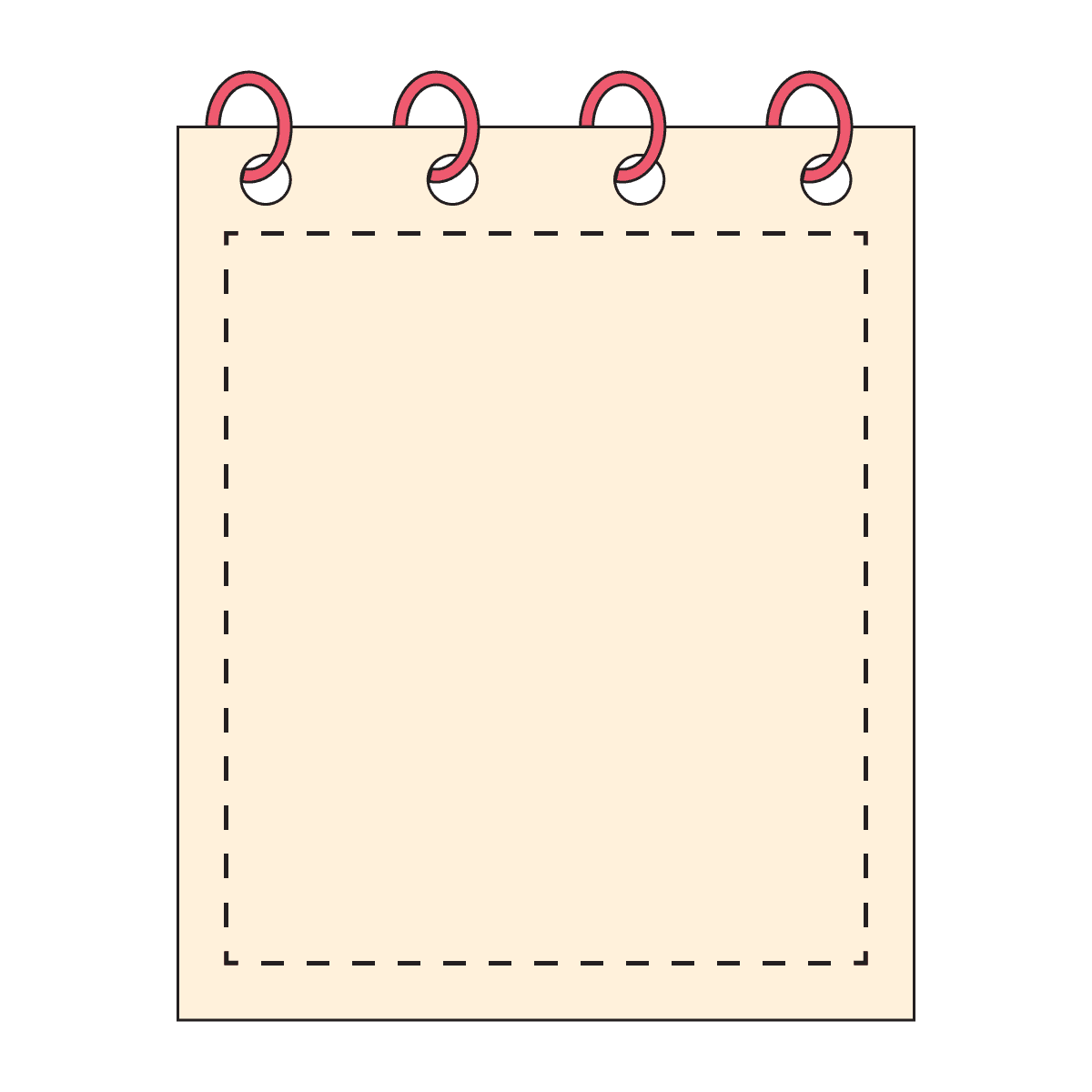 vintage style blank notebook page design