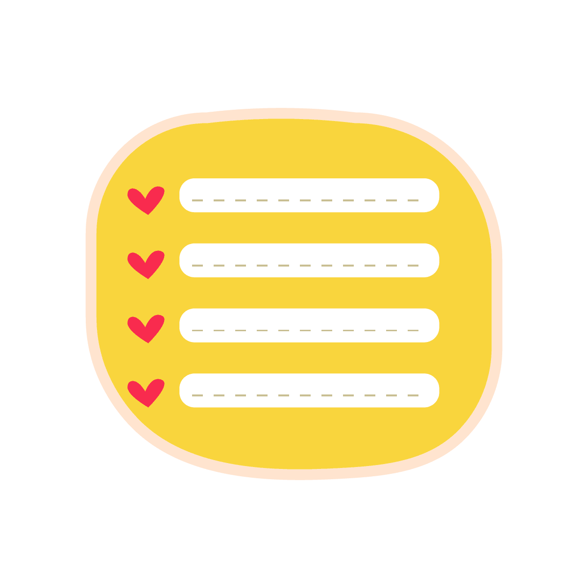 playful checklist with hearts vector, stationery style