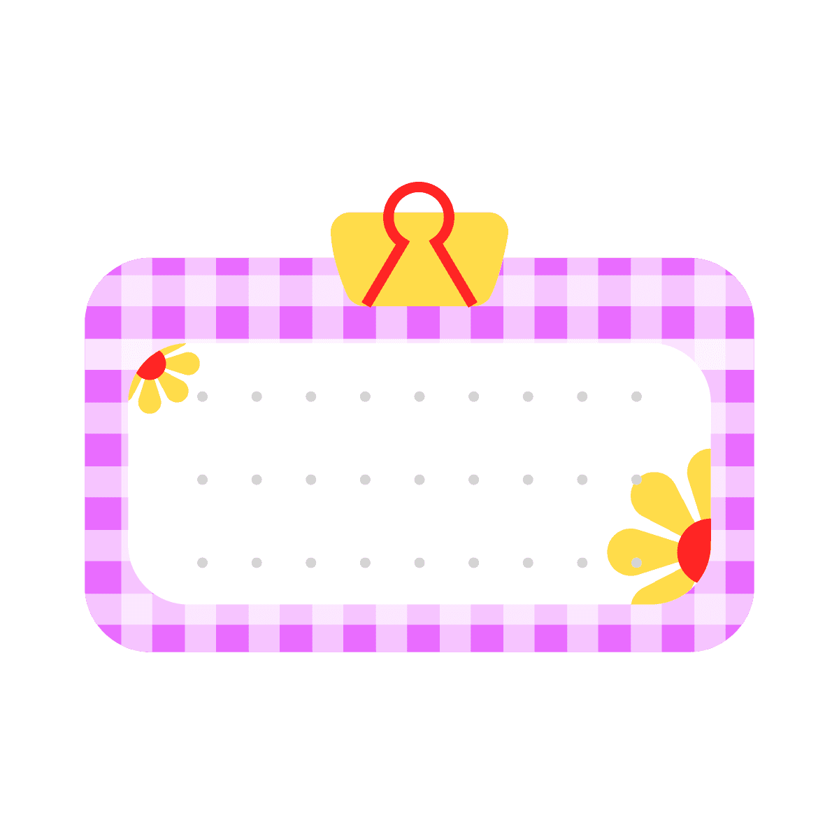 playful gingham sticker memo cute label design