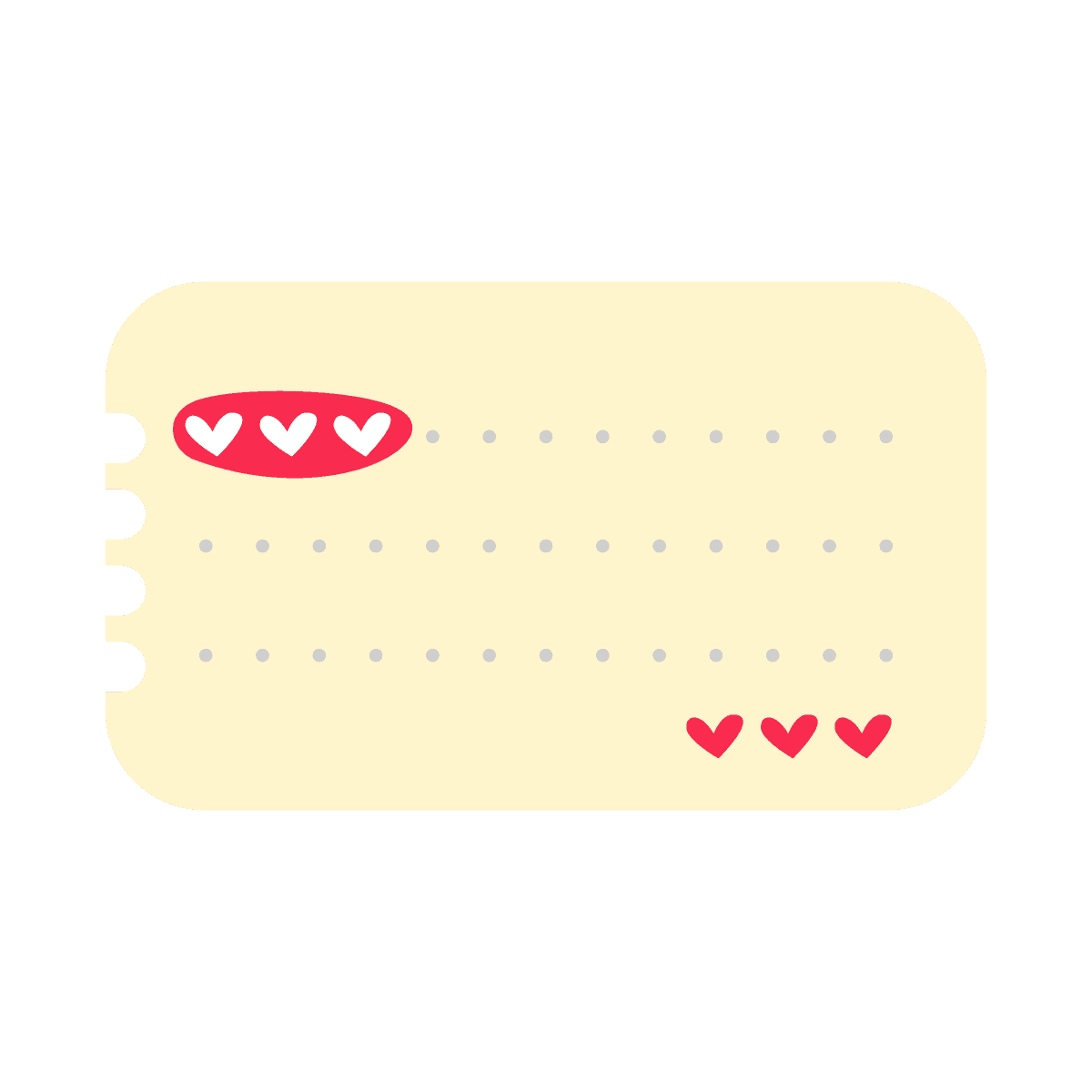 playful lined memo sticker with small hearts accents