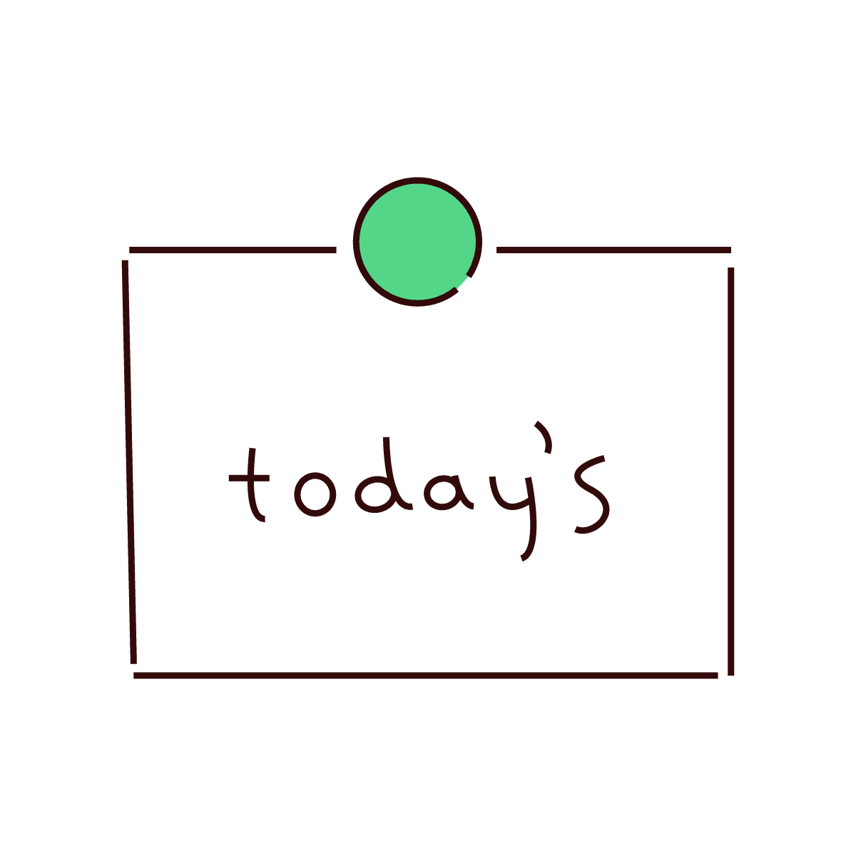 minimalist today's sign with green dot