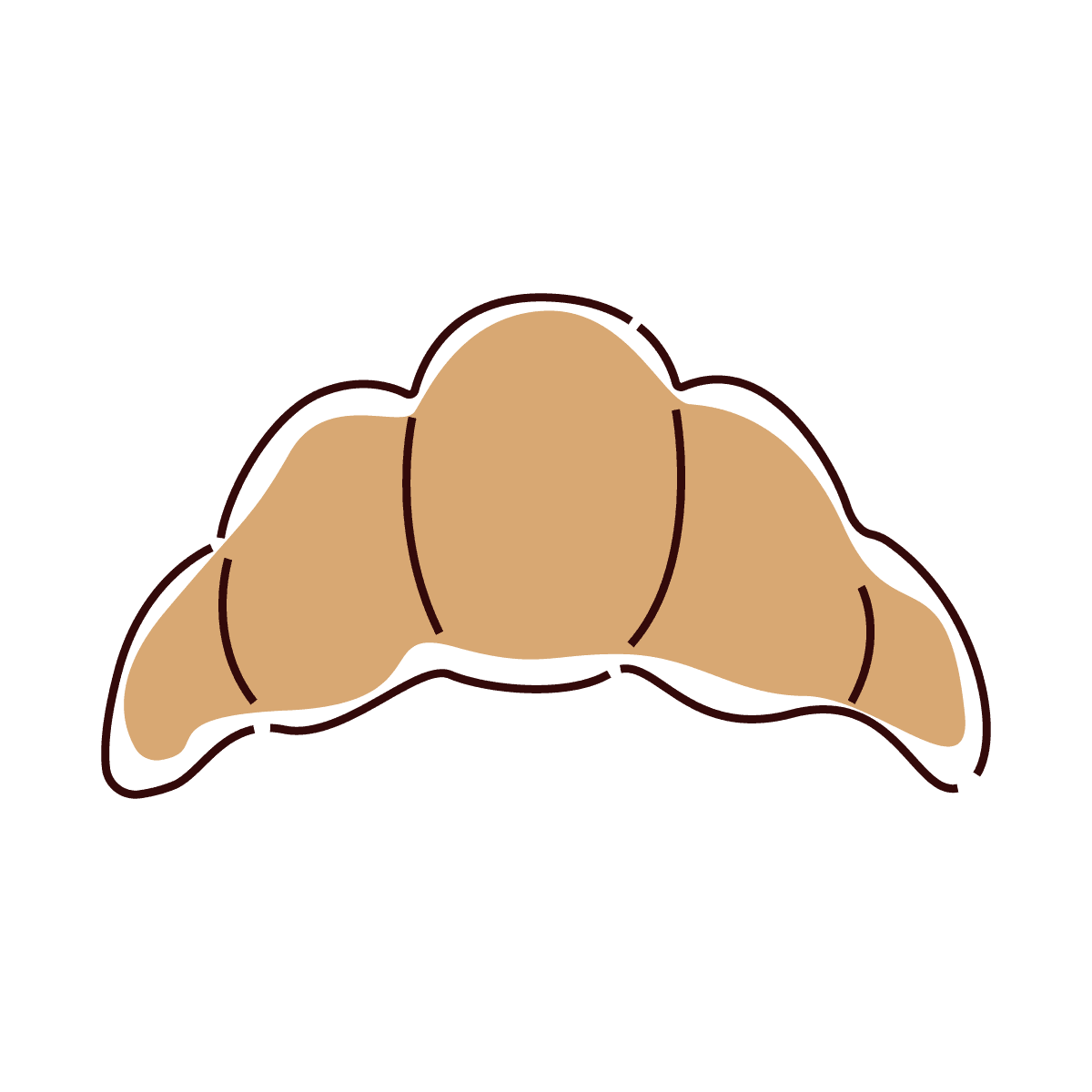 playful croissant icon in minimal style