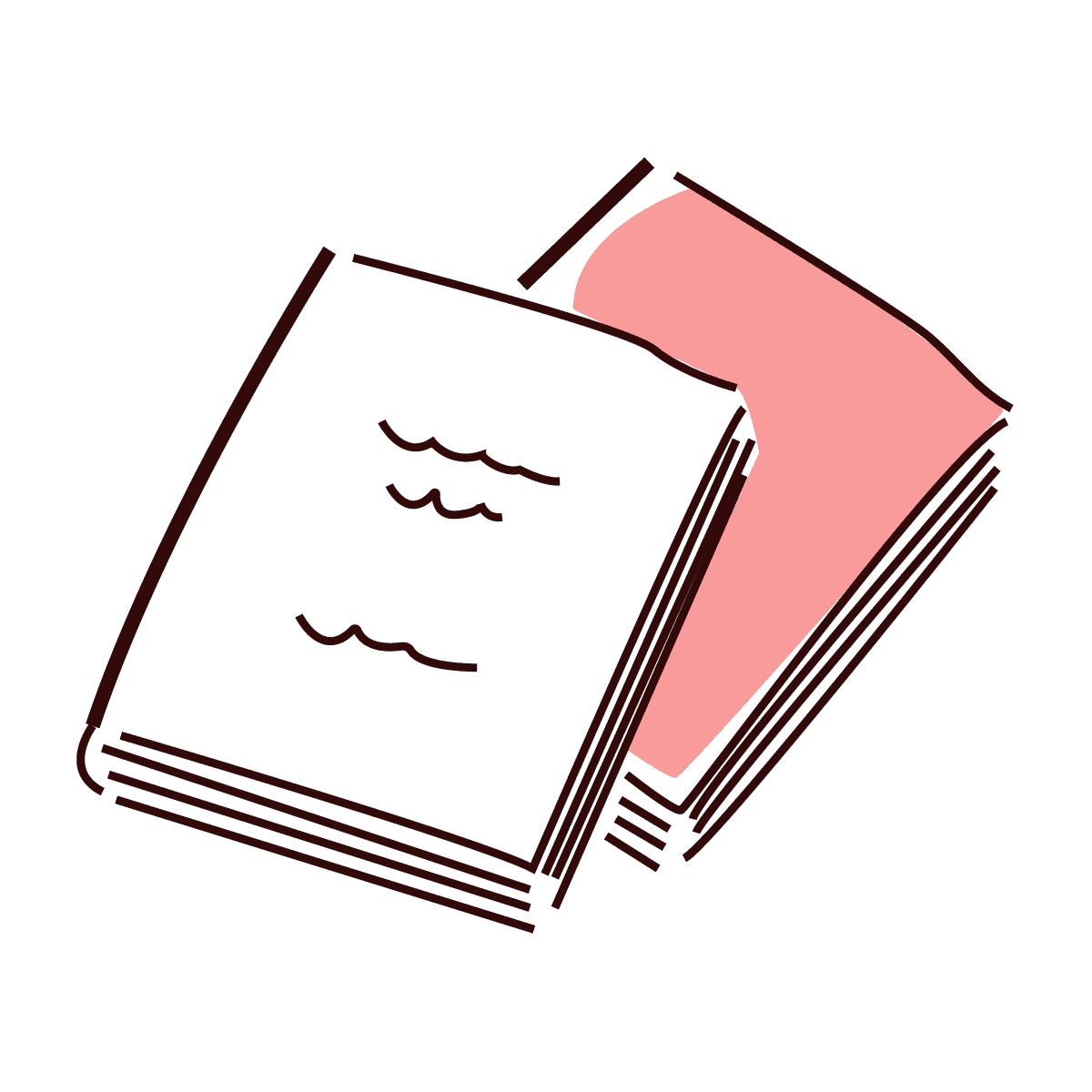 minimalist book stack icon in playful style