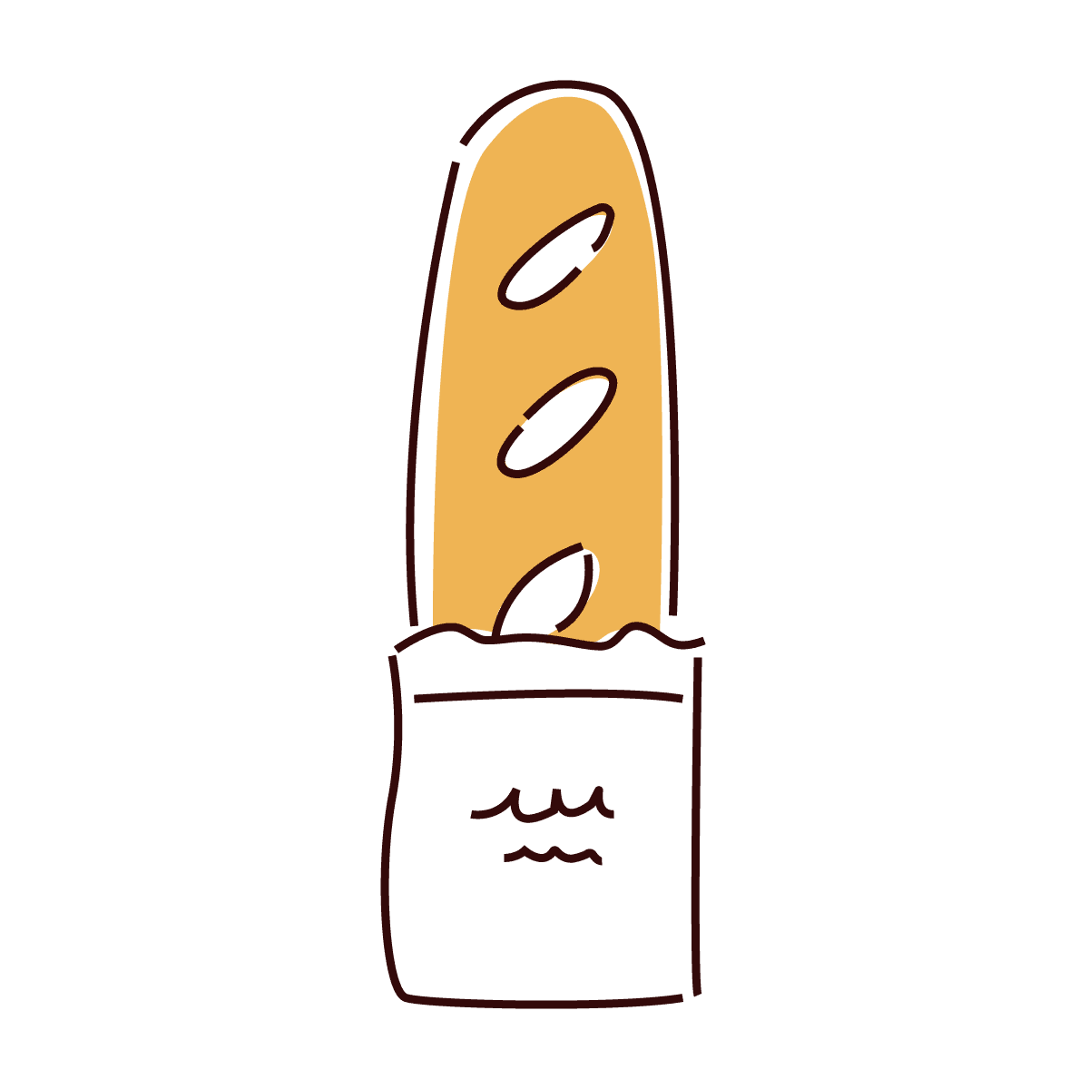 vintage bread bag icon in minimal style