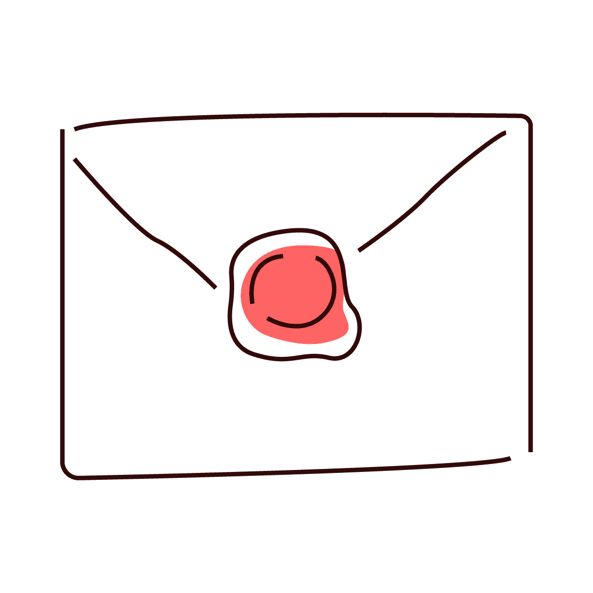 vintage red wax seal envelope icon