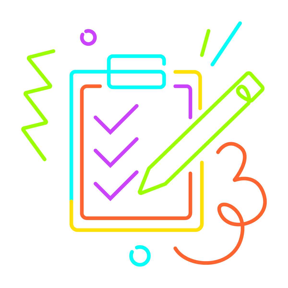 playful checklist icon design, perfect survey illustration