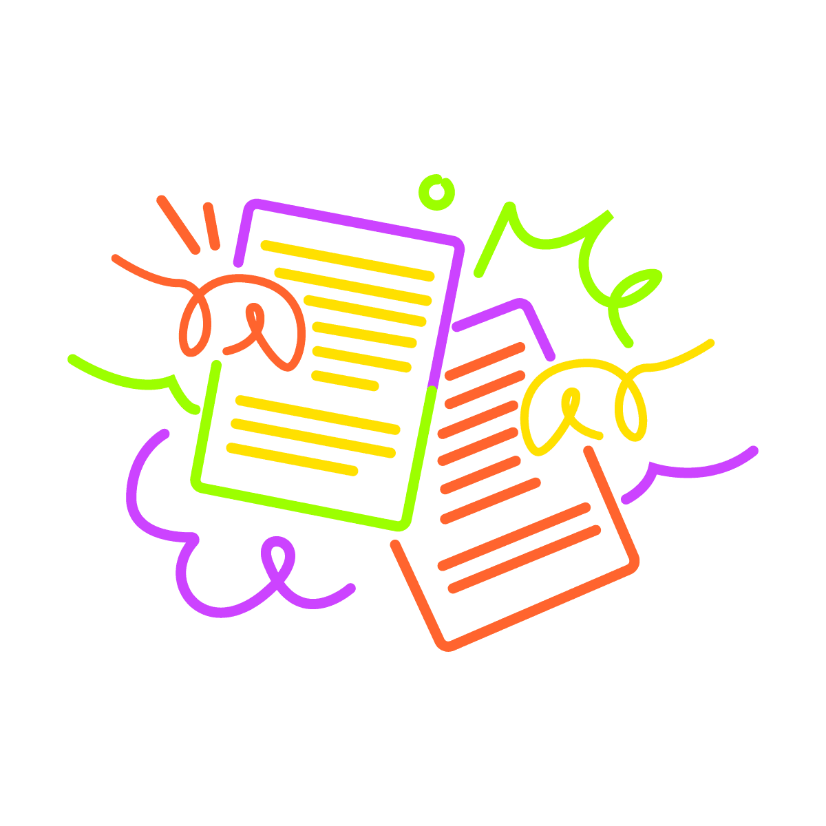 playful celebration document vector with neon accents illustration