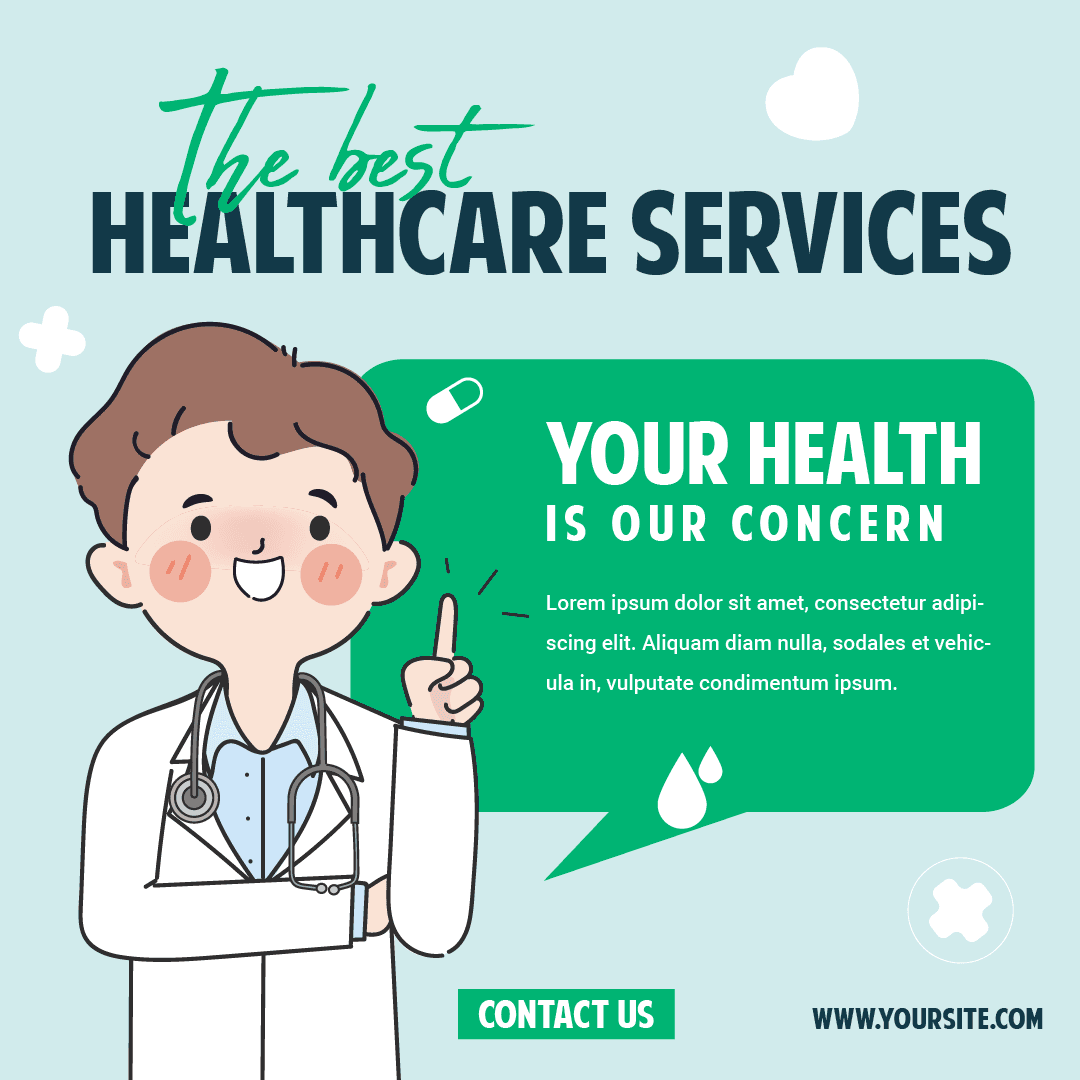playful healthcare doctor icon for services