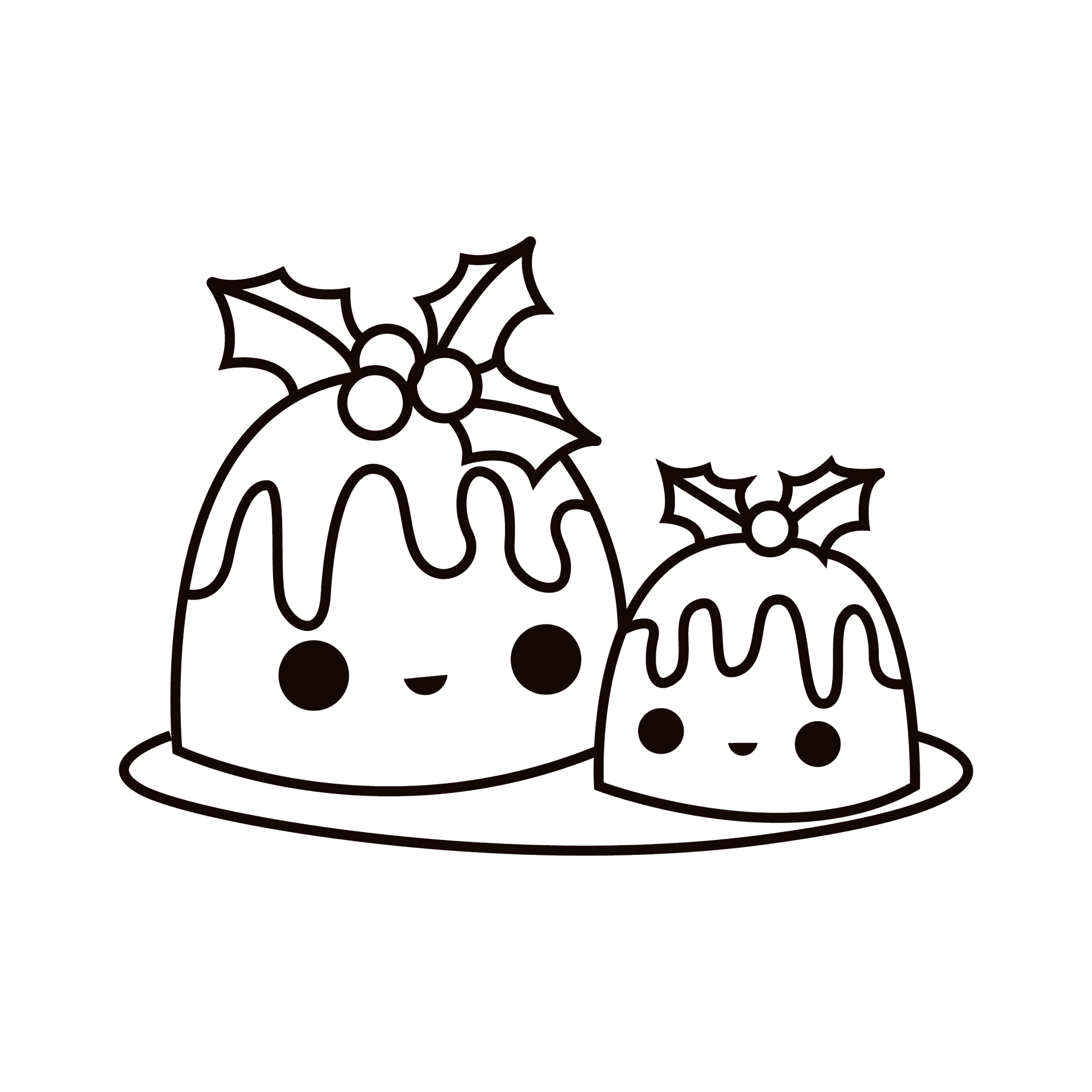 adorable christmas pudding illustration sticker in a playful style