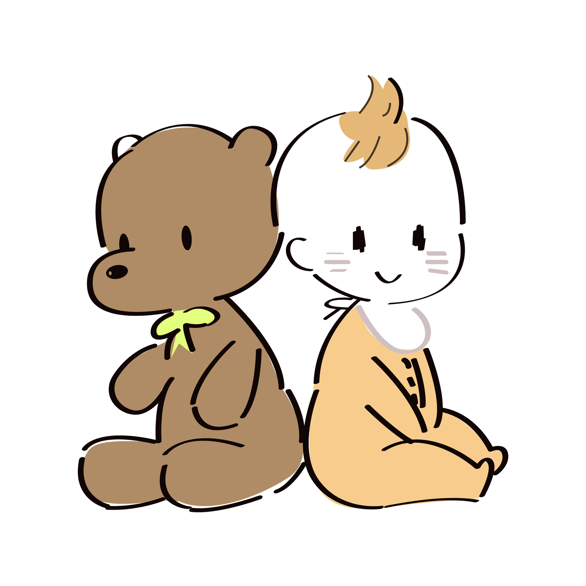 sweet baby and teddy illustrations - gentle cartoon icons for nursery and baby product themes