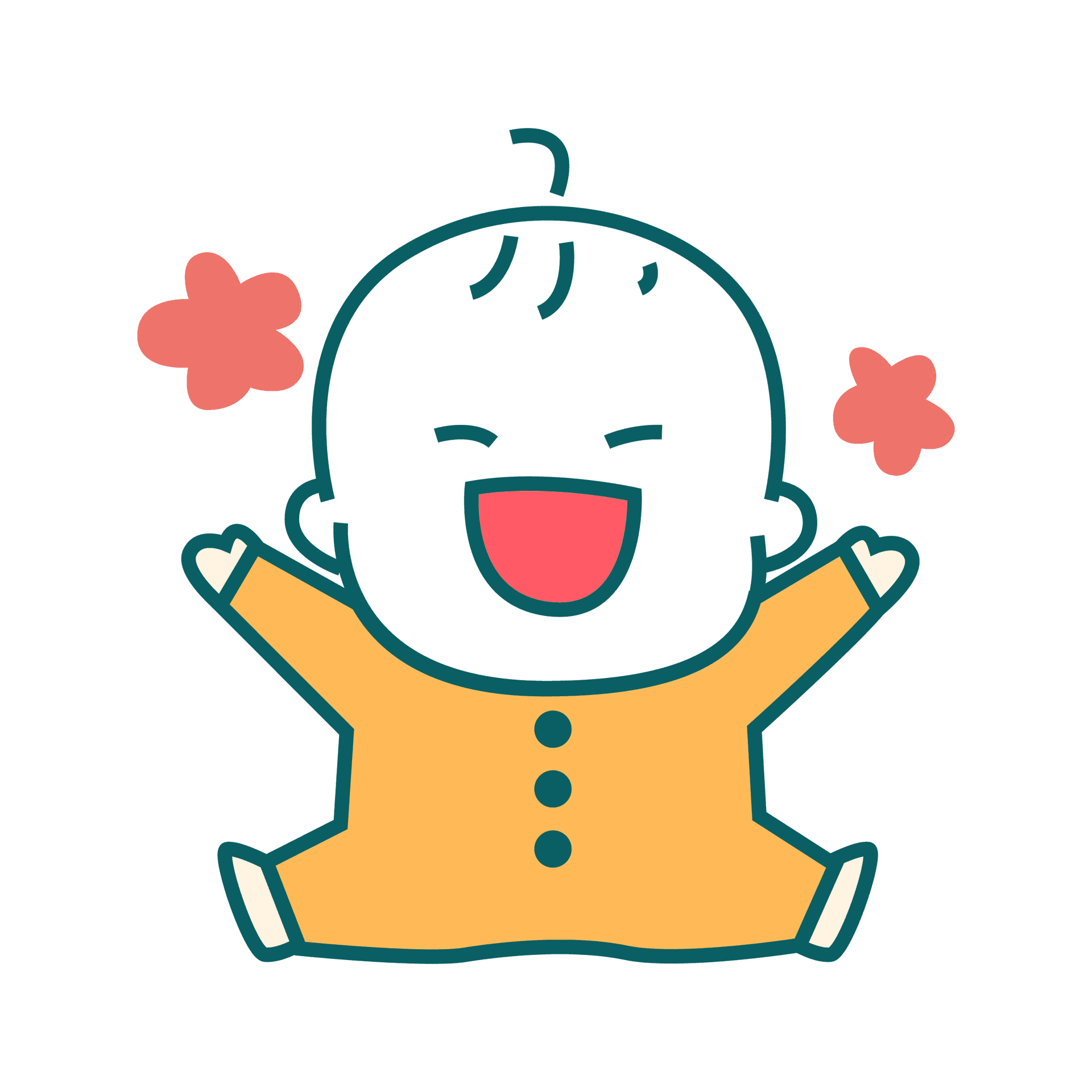 cheerful baby celebrating joy flat illustration for greeting cards and positive posts