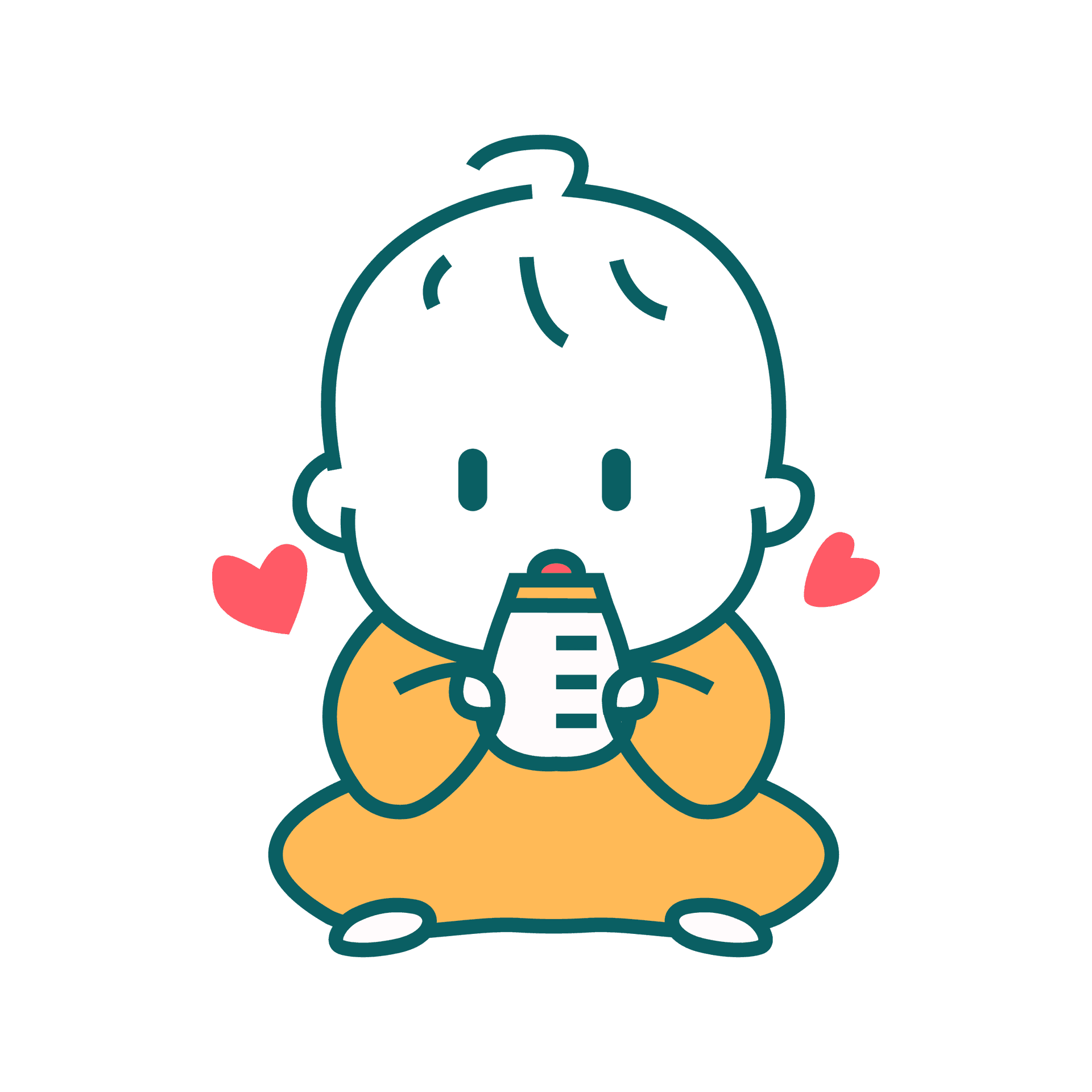 loving baby drinking milk bottle flat illustration for baby care websites and apps