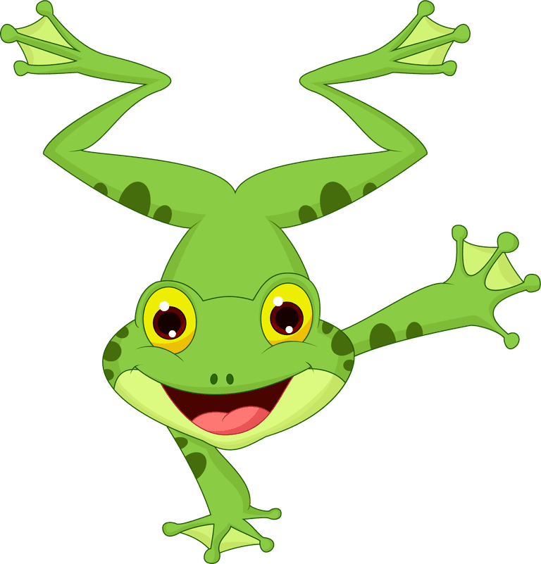 a frog cartoon funny frog collection set