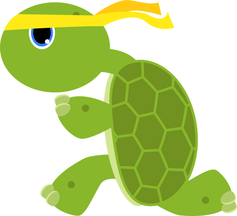 a turtle cartoon turtle vector with a headband running for playful adventures