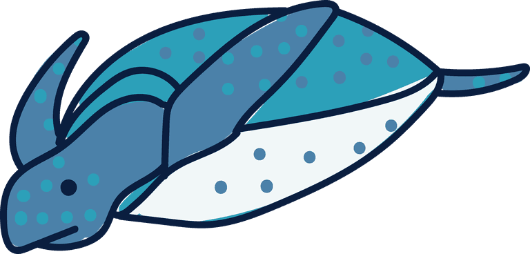 a turtle turtles and fishes in a blue palette
