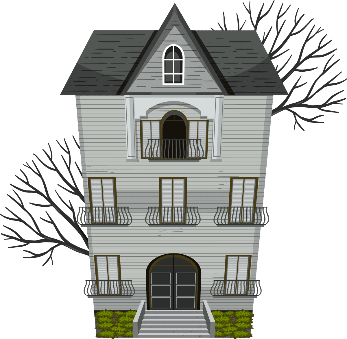 abandoned houses and buildings vector illustration featuring eerie architecture and haunting scenery