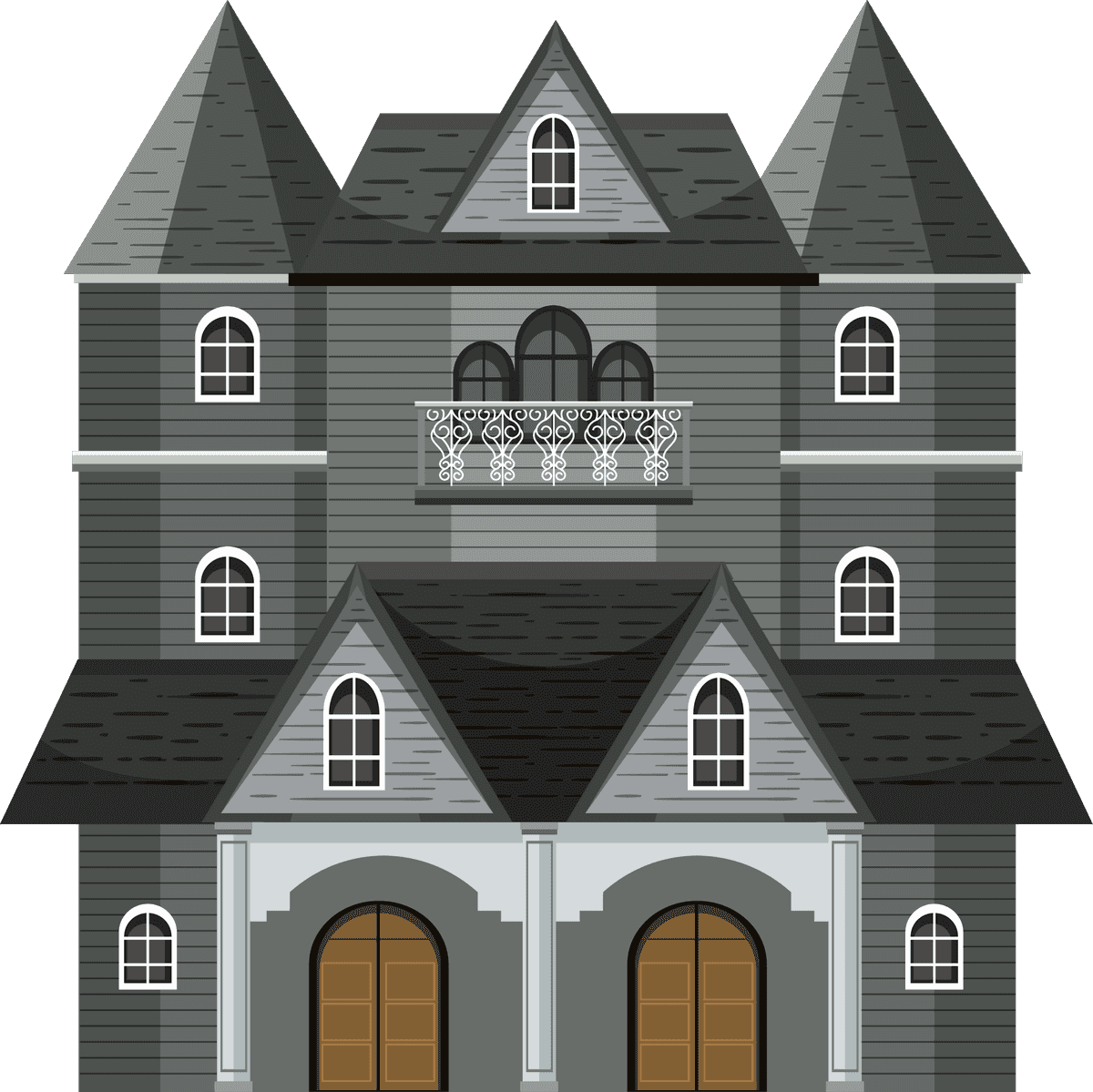 mysterious abandoned houses and buildings vector art for haunted themes and spooky projects