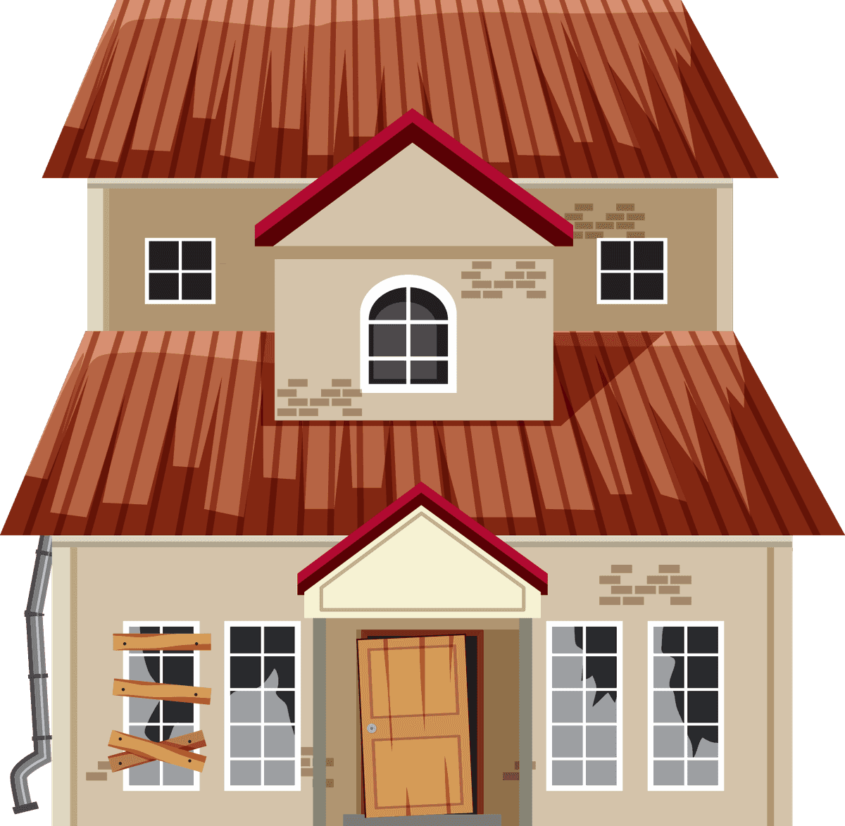 abandoned houses and buildings vector for haunted themes and eerie artwork projects