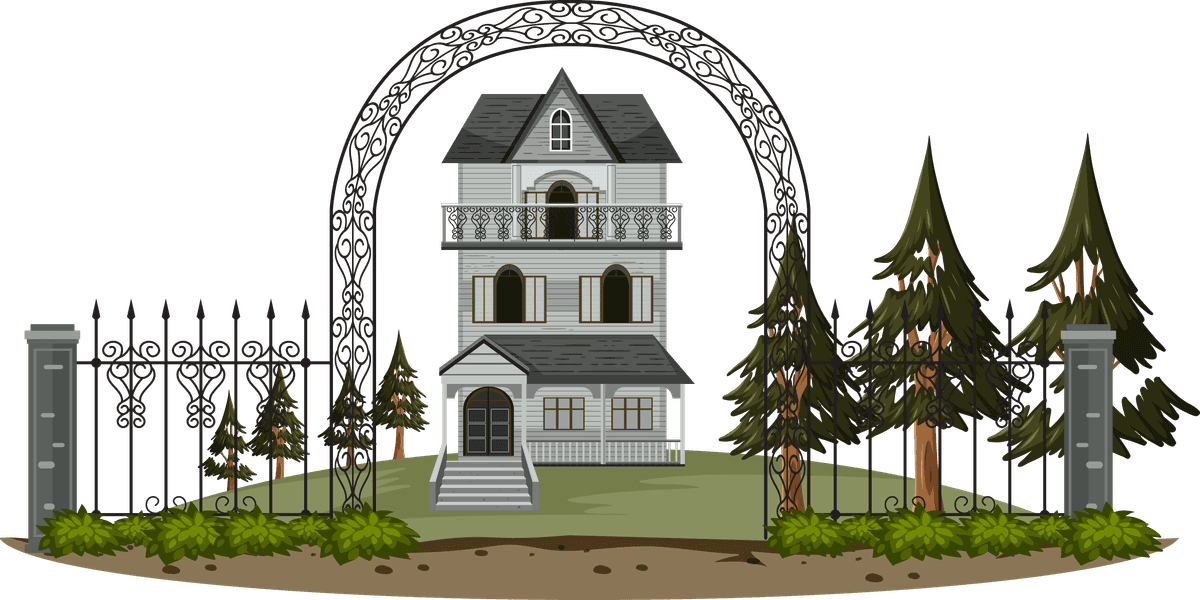 abandoned houses and buildings vector with gothic architecture and eerie atmosphere for horror themes