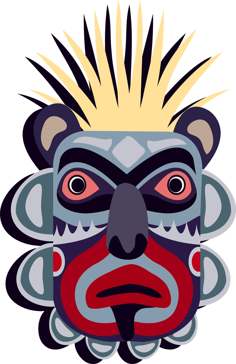 aboriginal mask tribal masks icons scary colorful types isolation